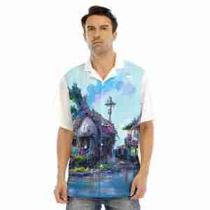 Fantasy Design Men's Hawaiian Shirt With Button Closure