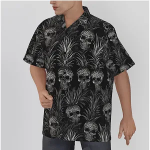 Upside Down Pineapple  Hawaiian Shirt  Hawaiian Shirt   Men's Hawaiian Shirt With Button Closure